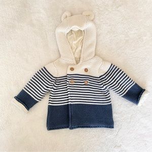 Marks & Spencer Navy/White Sweater, Size 0-3M